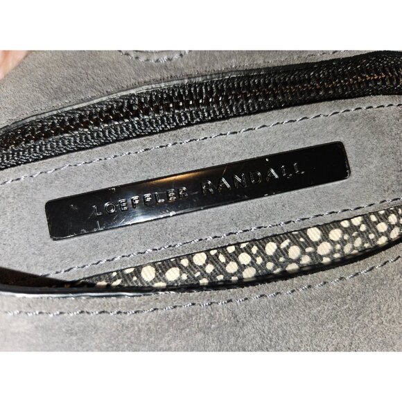 Loeffler Randall Gray Hobo Suede Black Studded Shoulder Crossbody Bag - Picture 14 of 16